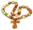 Russian souvenir. Wooden beads+cross